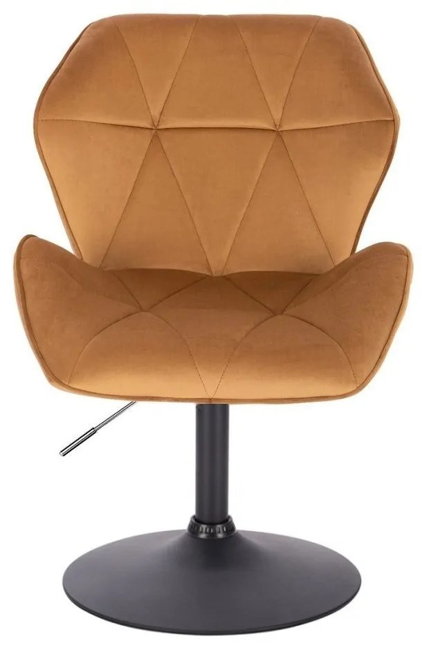 LuxuryForm DESIGN Stolička MILANO MAX VELUR na čiernom tanieri - hnedá