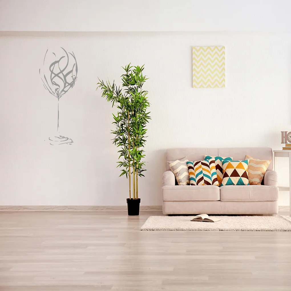 Veselá Stena Samolepka Pohár na víno Farba: zelená, Veľkosť: 60 x 155 cm