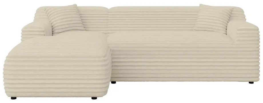 Béžová menčestrová rohová pohovka (ľavý roh/s leňoškou) Martin – Ropez