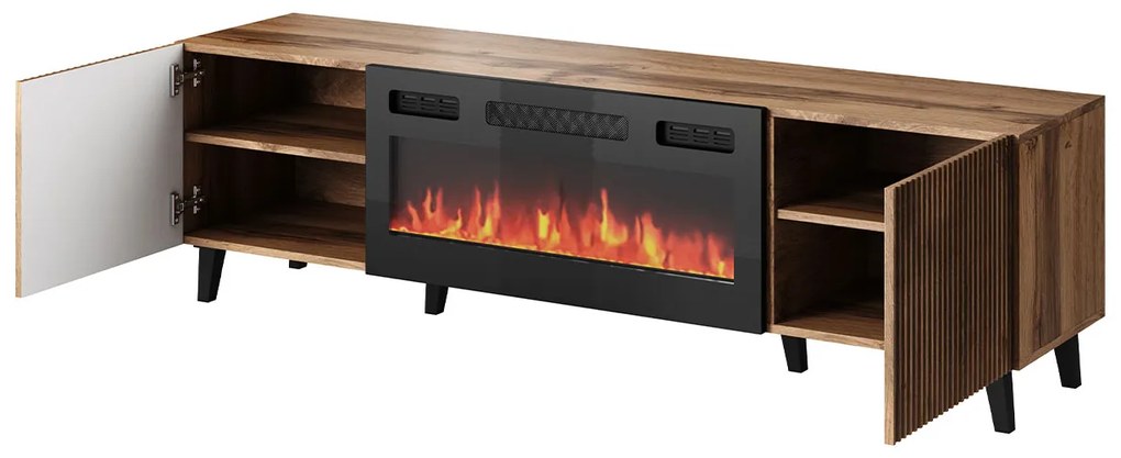 MODERNÝ TV STOLÍK S ELEKTRICKÝM KRBOM GOMEZ, WOTAN