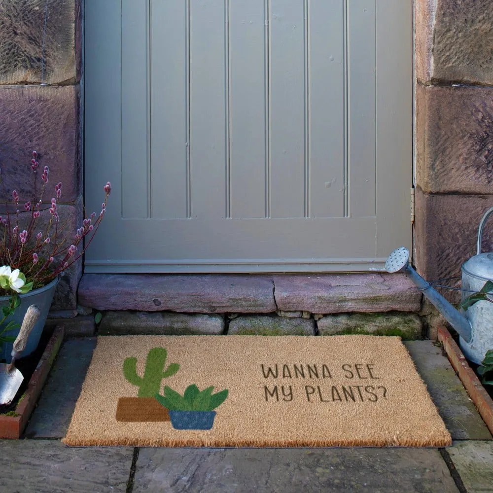 Rohožka z kokosového vlákna 40x60 cm Wanna See My Plants – Artsy Doormats
