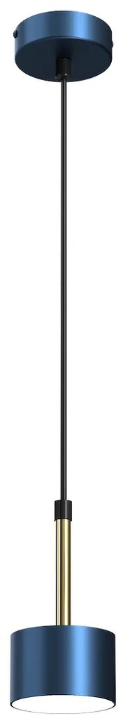 Závesné svietidlo Arena, 1x tmavomodré kovové tienidlo, db/g