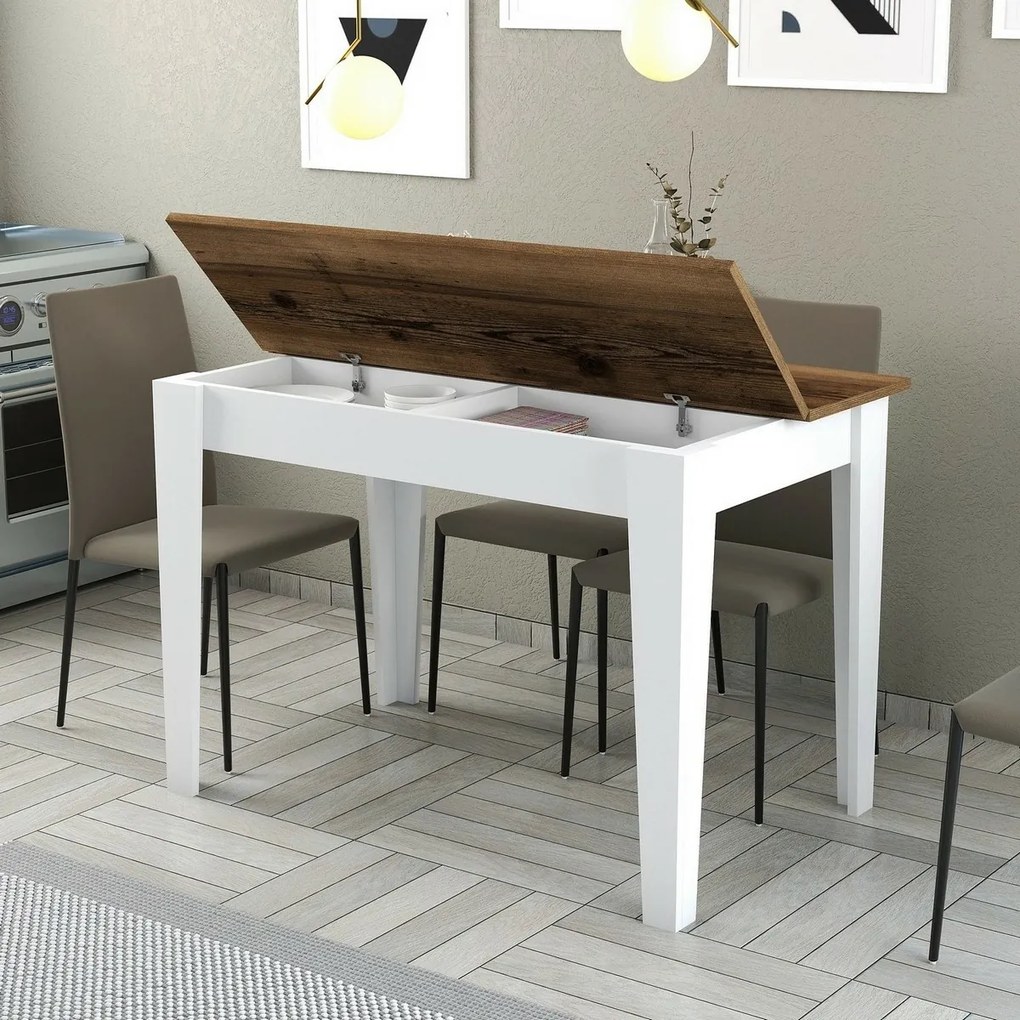 Jedálenský stôl Kiev White and Walnut