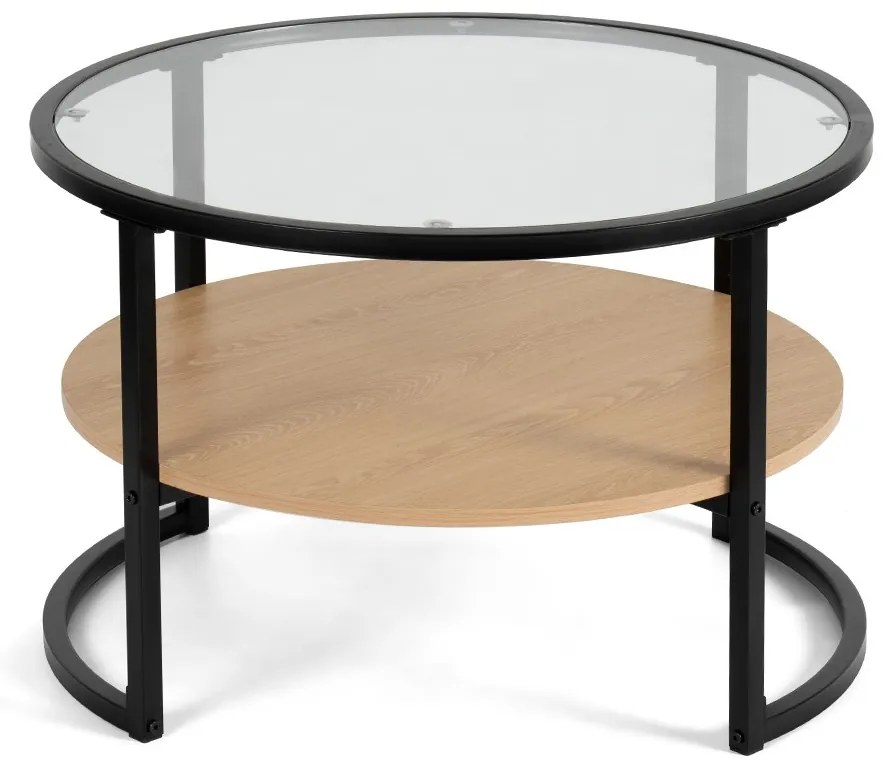Noela Sklenený konferenčný stolík s čiernym rámom VITREA 45