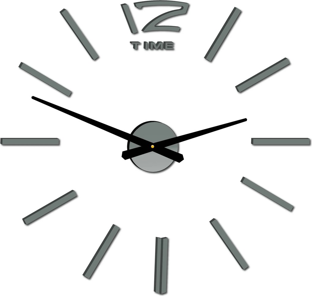 Veľké nástenné hodiny do obývačky - OMEGA: Zrkadlo SILVER Strieborné ručičky 80 cm 3504-111740 12P003