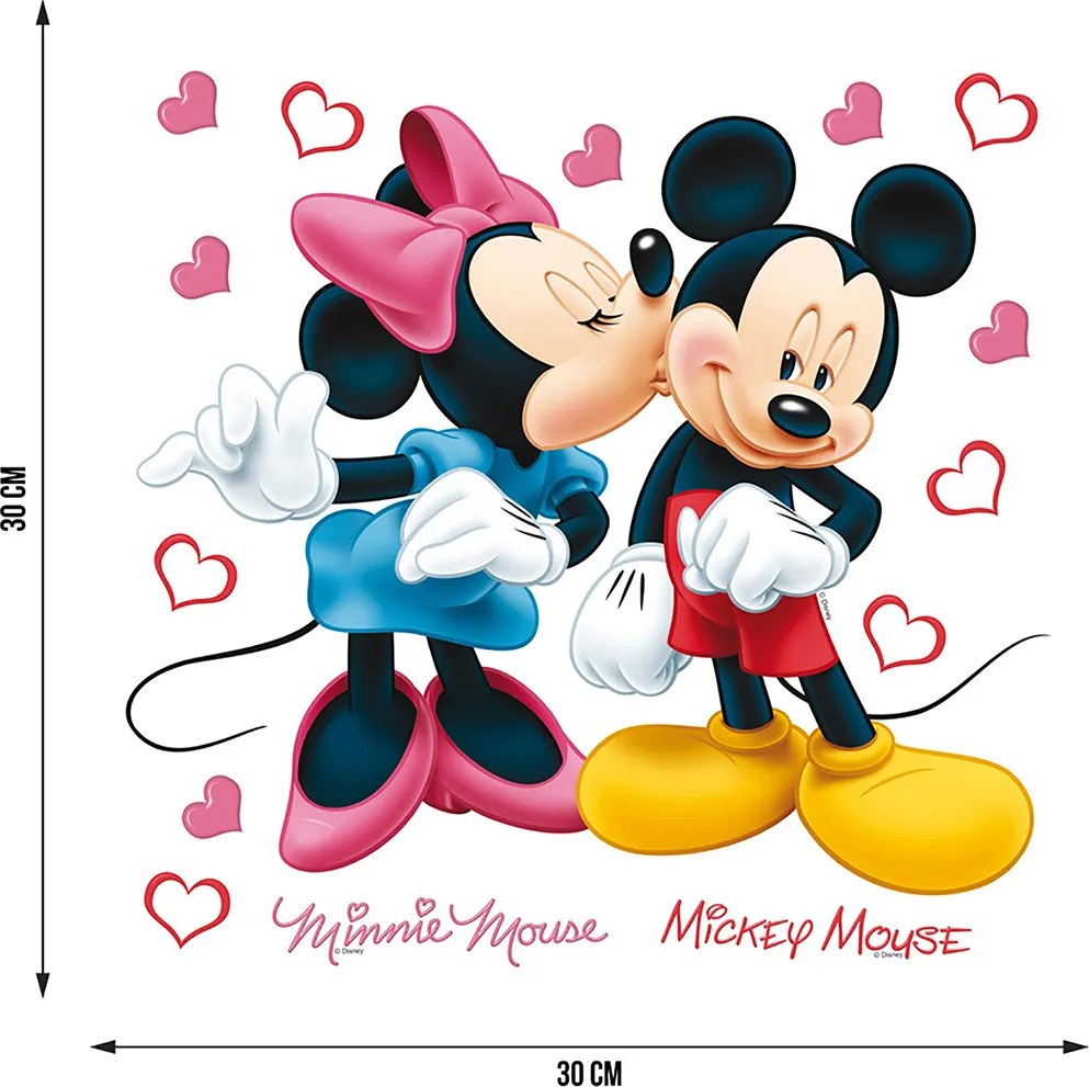 Detská samolepka DISNEY MICKEY &amp; MINNIE 30x30 cm