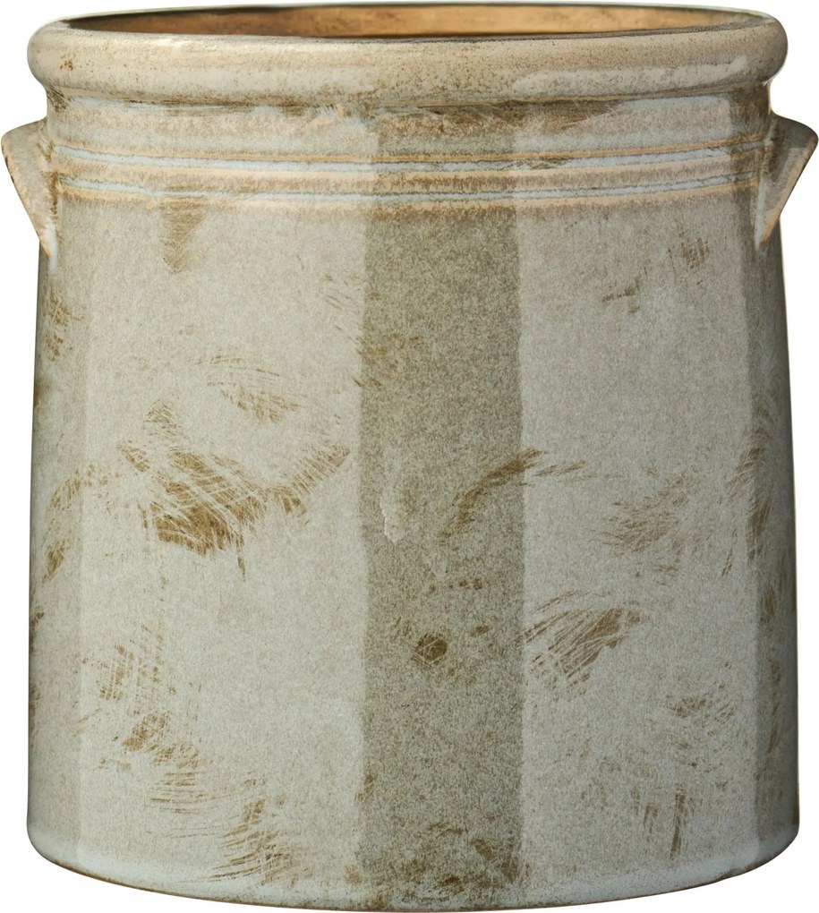 Ib Laursen Keramický obal na kvetináč s uchami Grey 15 cm