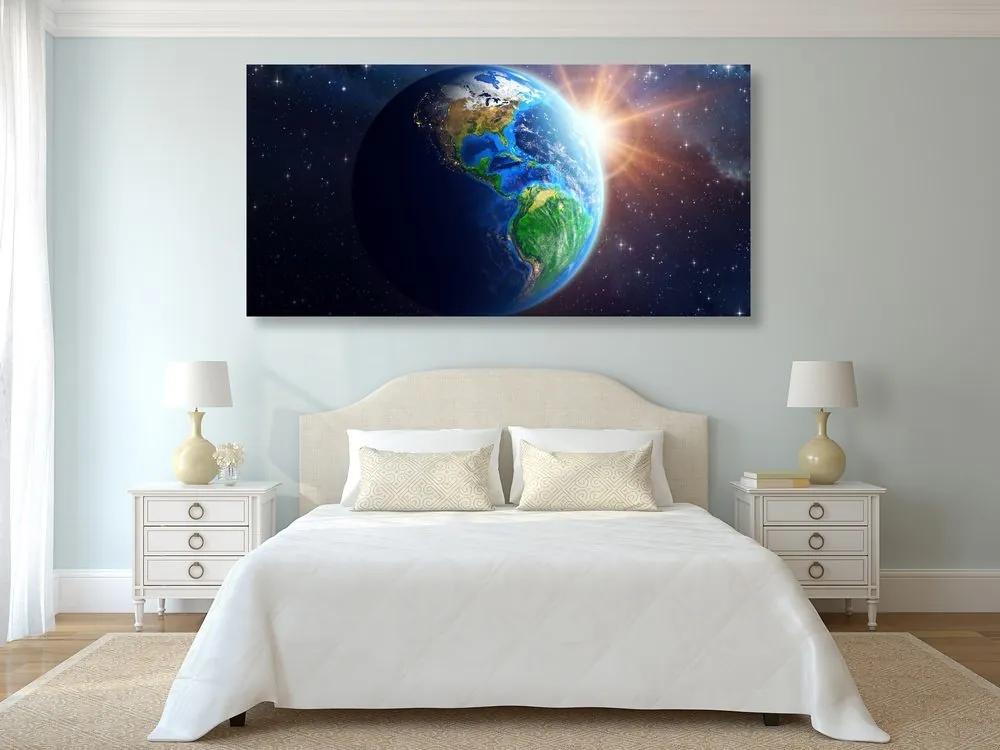 Obraz modrá planéta Zem - 120x60