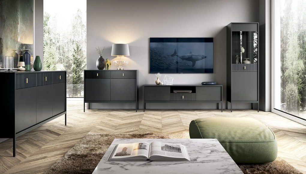 Konferenčný stolík Maggiore 104 cm čierny/zlatý