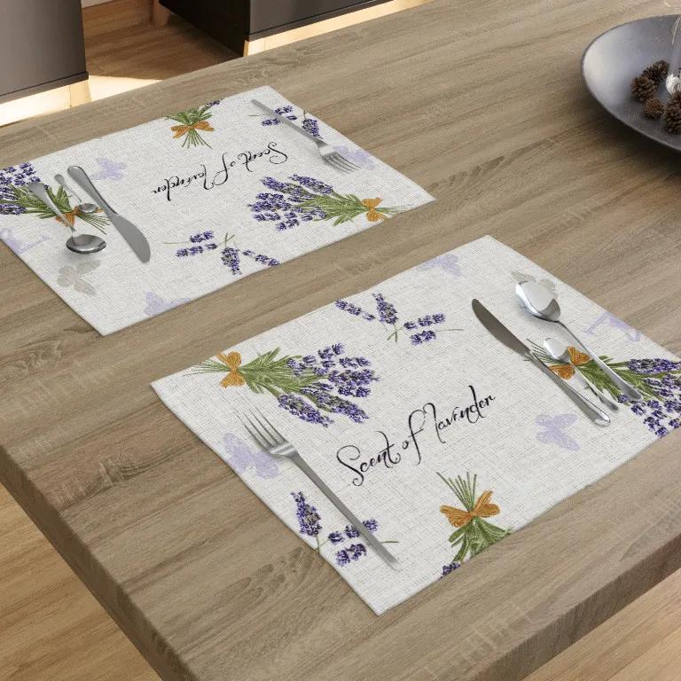 Goldea dekoračné prestieranie na stôl verona - vzor levandule a motýle na  reznom - sada 2ks 30 x 40 cm | BIANO