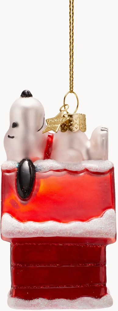 Ručne fúkaná vianočná ozdoba Snoopy Peanuts