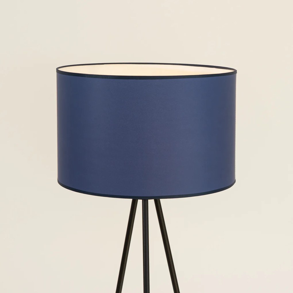 Stojacia lampa Nevia, 1x modré textilné tienidlo, b