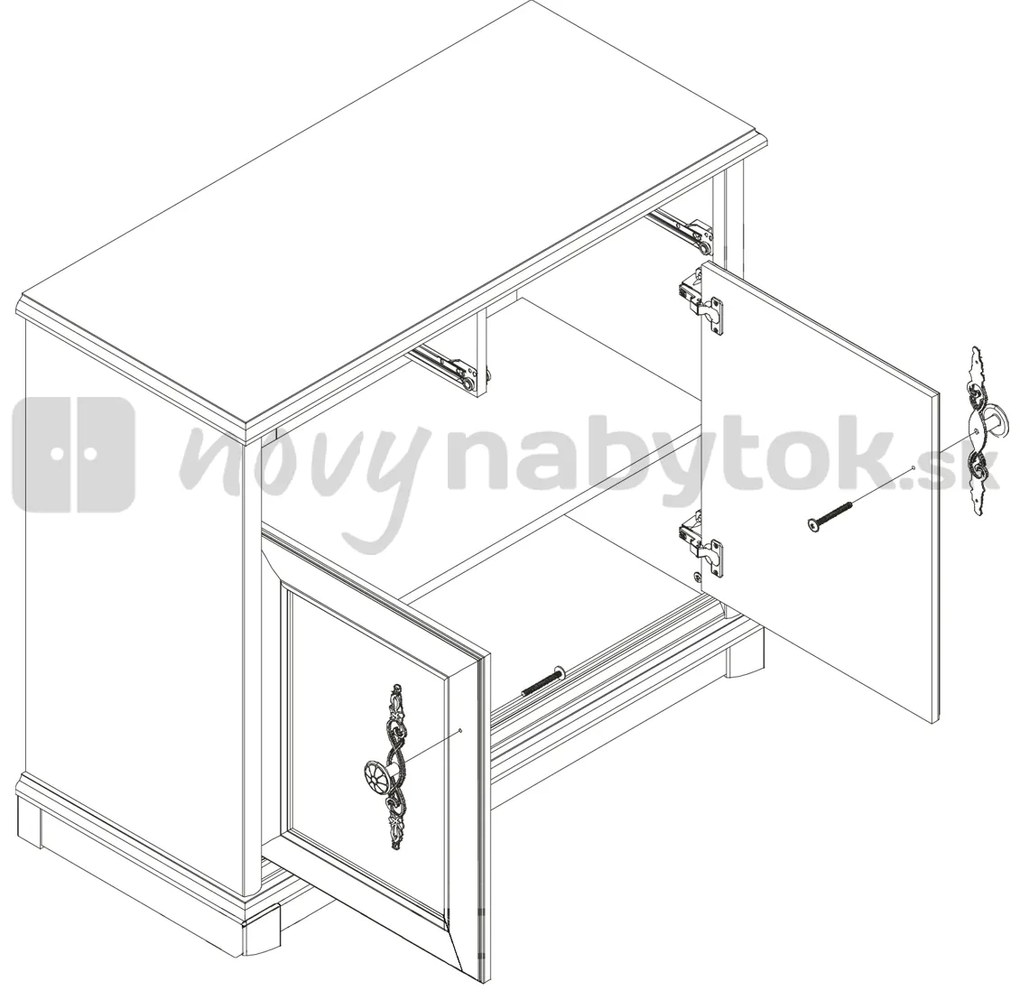 Komoda BRW KENT EKOM 2D2S (Gaštan). Akcia -30%. Vlastná spoľahlivá doprava až k Vám domov. 880777