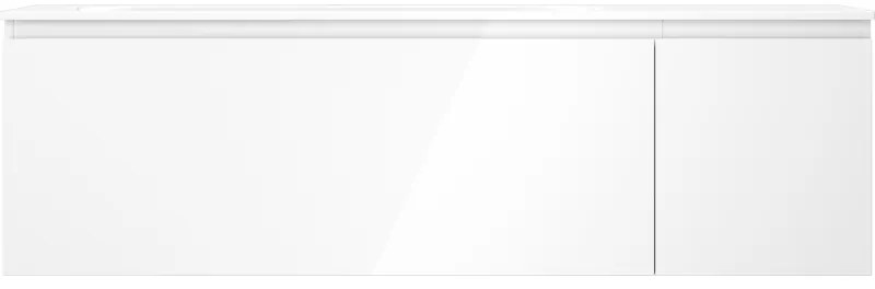 Mexen Orio, kúpeľňová skrinka 160 cm s umývadlom Vela vľavo, 1S, 1D, biela lesklá, 91A13-16047-3-BBFF00-W23L00