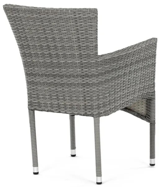 Autronic BONTEC Záhradná stolička, kov, polyratan, šedá, AZC-S2118 GREY Farba: Šedá