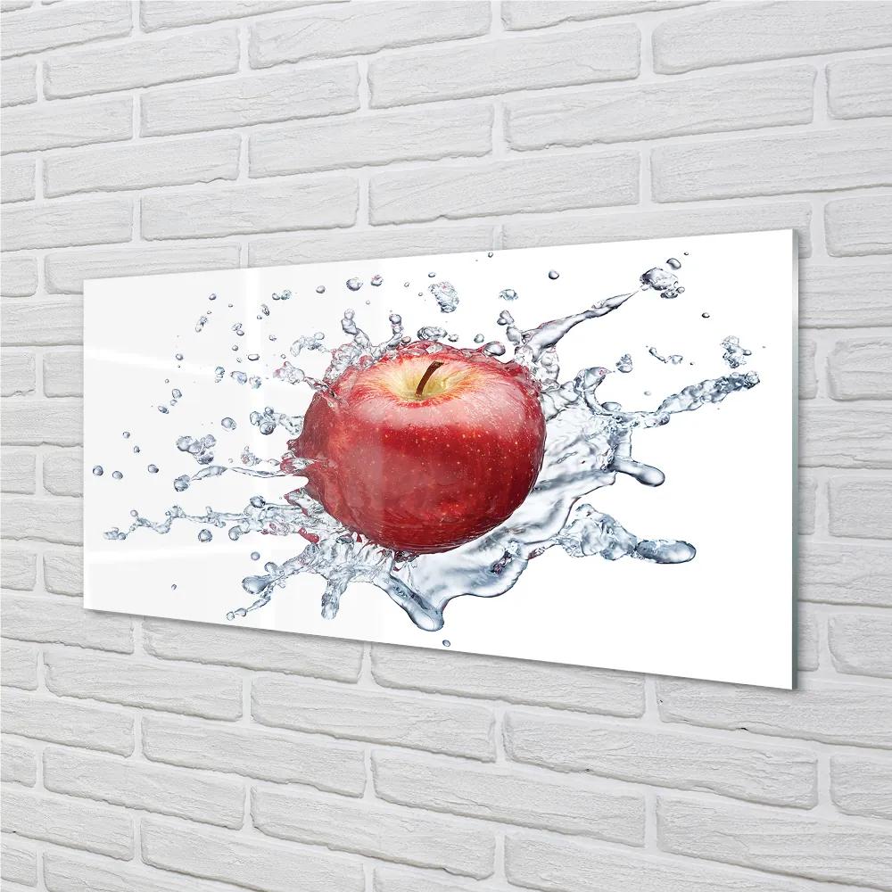 Sklenený obklad do kuchyne Červené jablko vo vode 100x50 cm