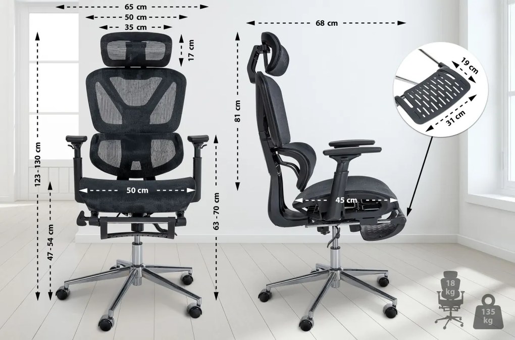 Design-Shop Kancelárska stolička Grover - čierna