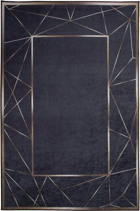 Protišmykový koberec MILANO 90010-04 čierny / zlatý