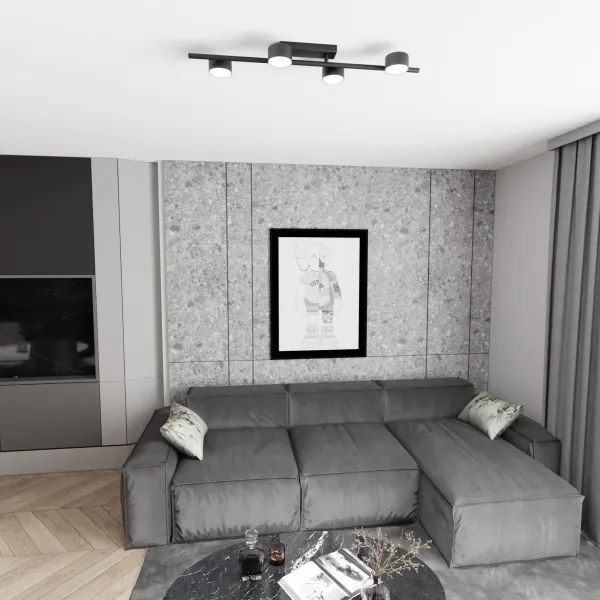 Stropné svietidlo BET 4xGX53/12W/230V čierna