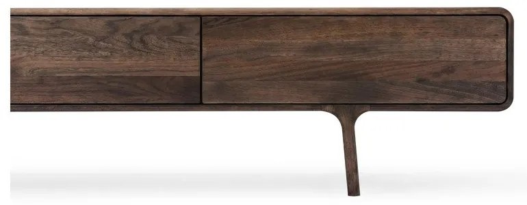 Hnedý TV stolík z dubového dreva 220x45x45 cm Fawn – Gazzda