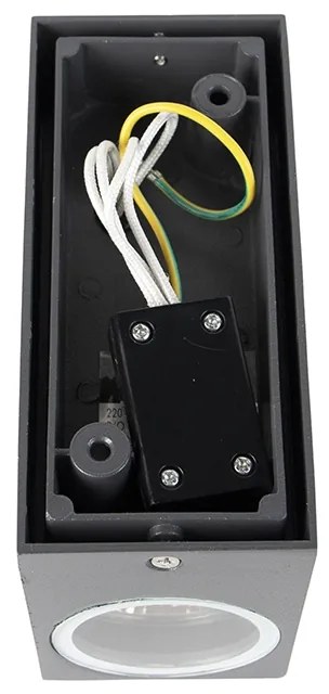 Sada 4 nástenných svietidiel tmavosivá 2-svetlo IP44 - Baleno