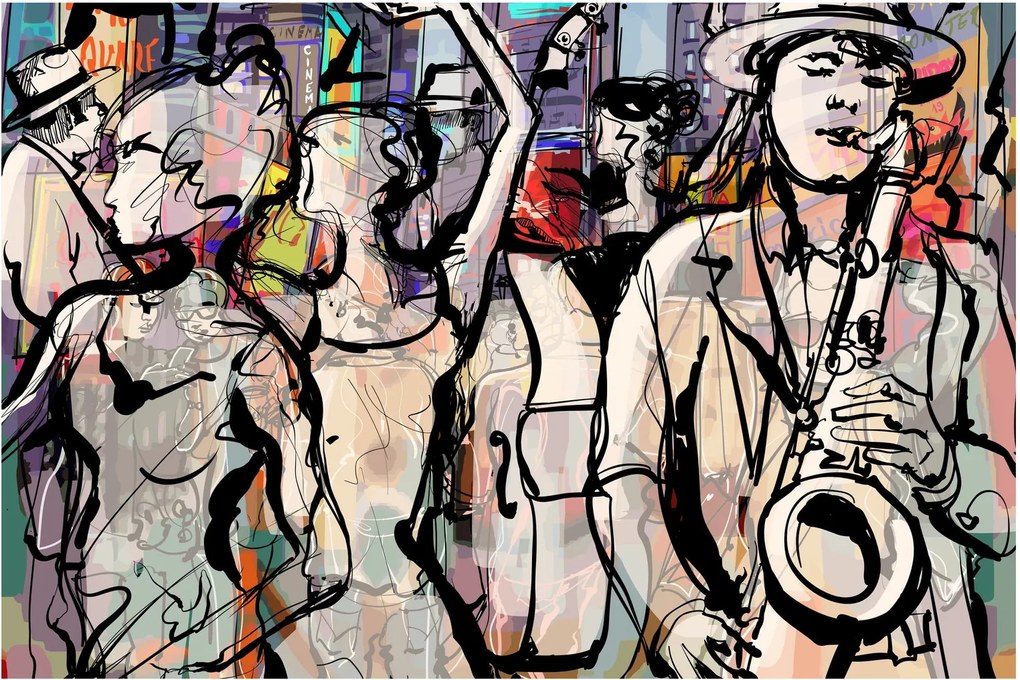 Obraz - Jazzová noc (90x60 cm)