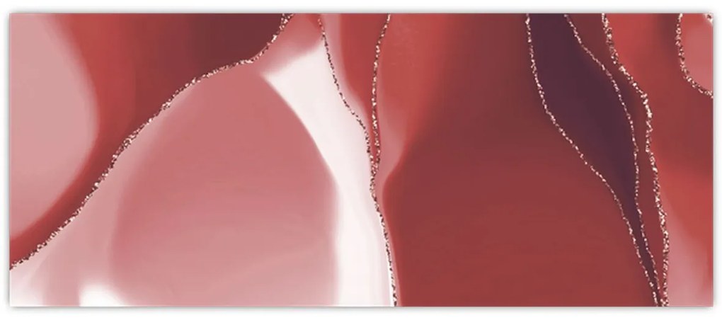 Obraz - Červená abstraktná kvetina N⁰3 (120x50 cm)