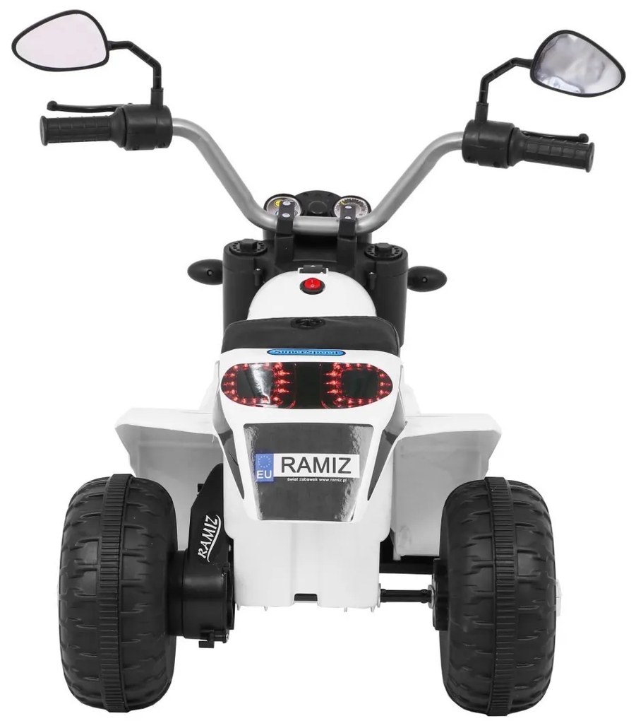 RAMIZ ELEKTRICKÁ MOTORKA  MINIBIKE - BIELA - 1x 6V - 6V/4,5Ah - 2022