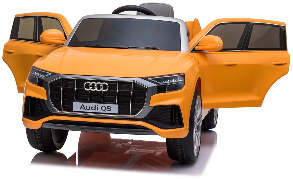 Detské elektrické autíčko na diaľkové ovládanie BestBerg BBCC-70O - Audi Q8 / od 3 rokov / nosnosť 30 kg / oranžová