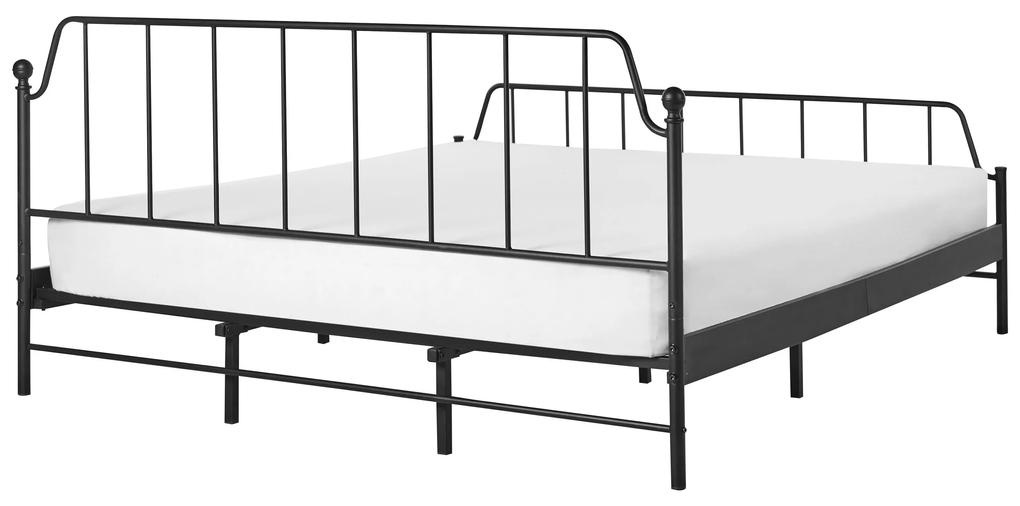 Kovová posteľ 180 x 200 cm čierna MAURESSAC Beliani