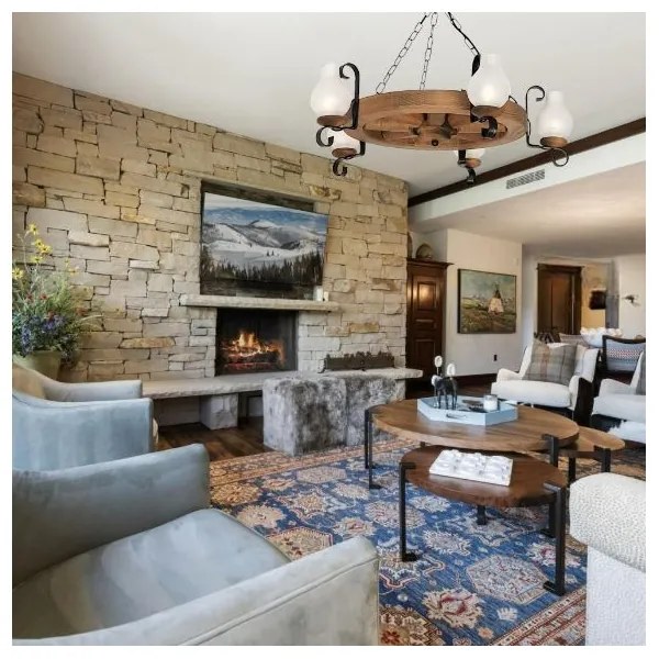 Brilagi - Luster na reťazi ROATA 5xE14/40W/230V buk