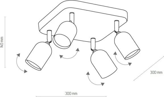 LED bodové svietidlo TOP 4xGU10/10W/230V čierne