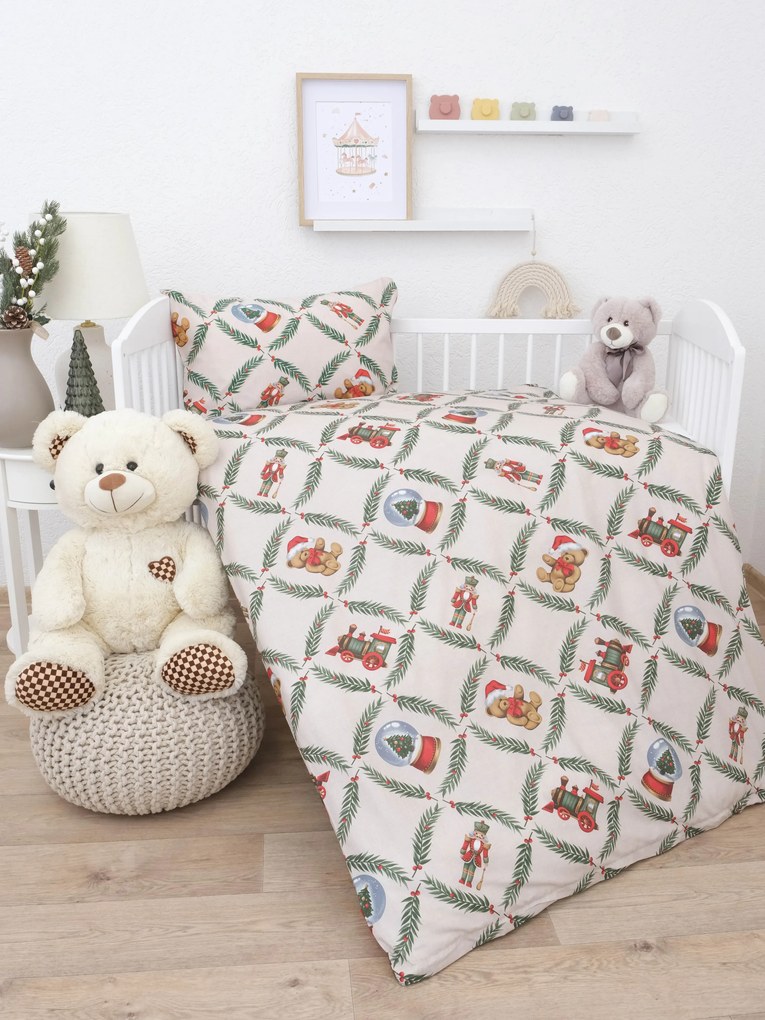 Vianočné bavlnené obliečky Renforcé do postieľky - Vianočný príbeh