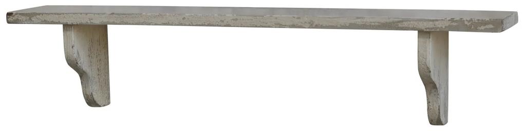 Krémová antik drevená nástenná polička Grimaud unique - 80*12*17cm