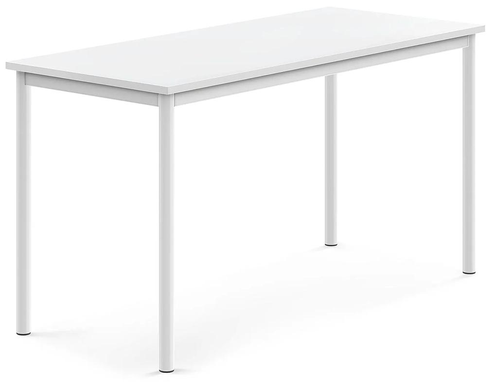 Stôl BORÅS, 1400x600x720 mm, laminát - biela, biela