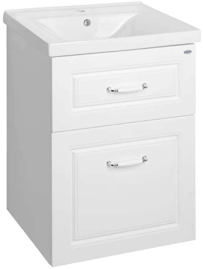 Aqualine Aqualine, FAVOLO umývadlová skrinka 52x72,5x44cm, biela mat, FV255