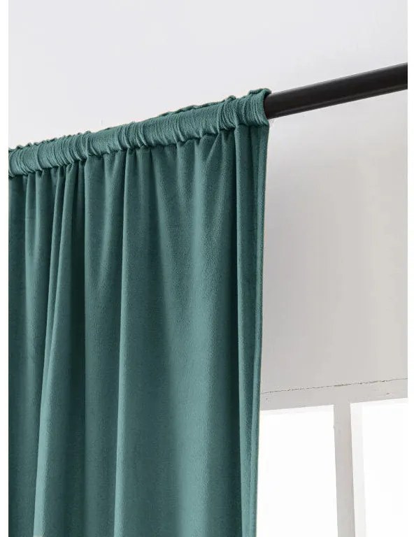 Zatemňovací záves VELVET 140x250 cm, tyrkysový Zavesenie: Riasiaca páska