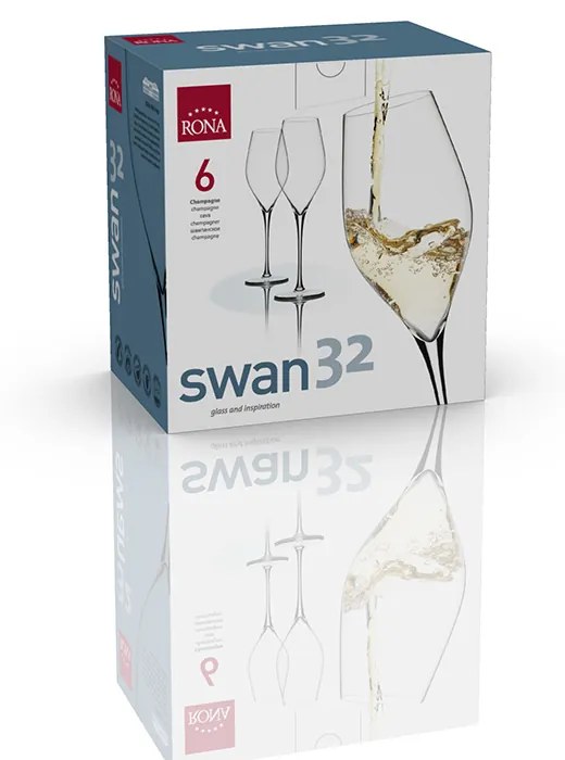 RONA 6 x Pohár na sekt SWAN 320ml
