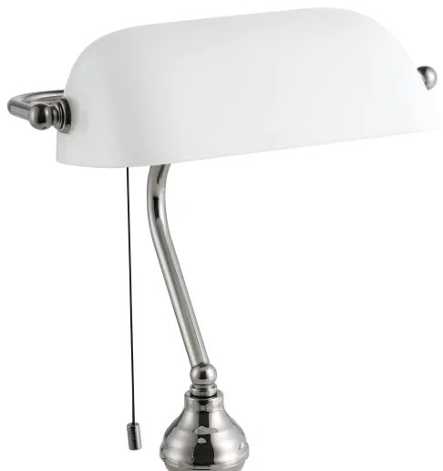 Eglo 901019 - Stolná lampa BANKER 1xE27/60W/230V biela/lesklý chróm