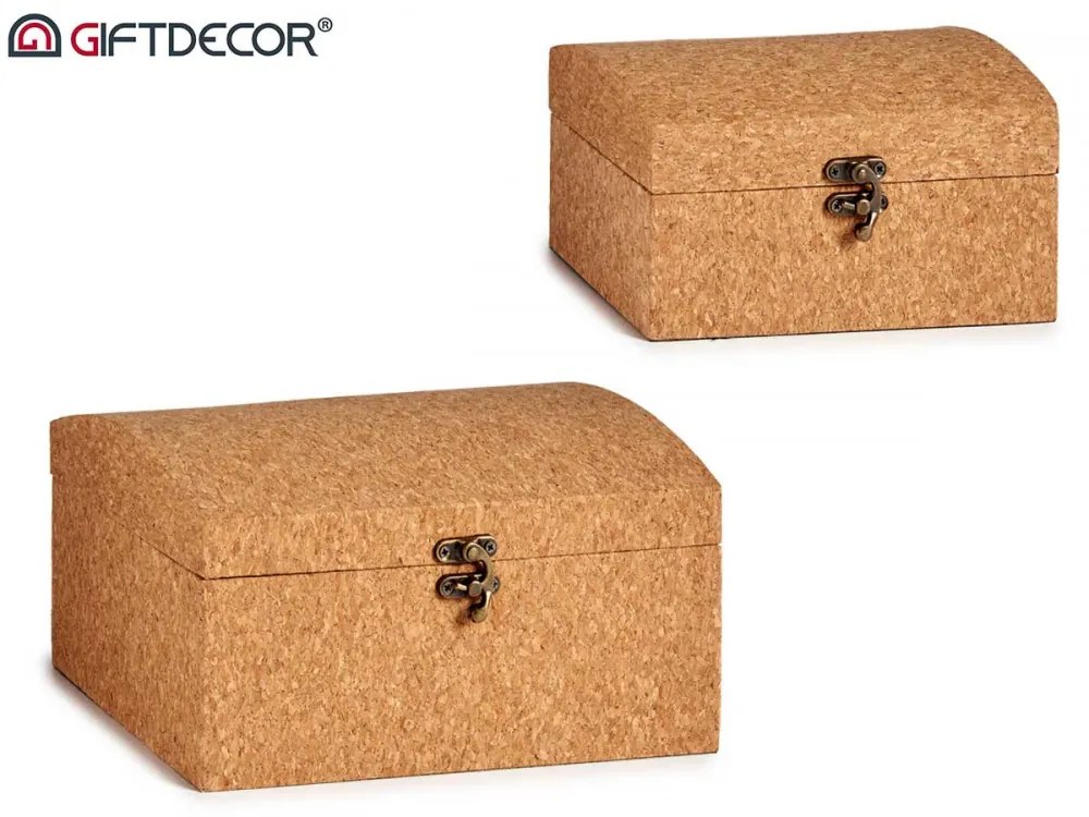 Sada 2 korkových krabíc s vekom CORK TRUNKS
