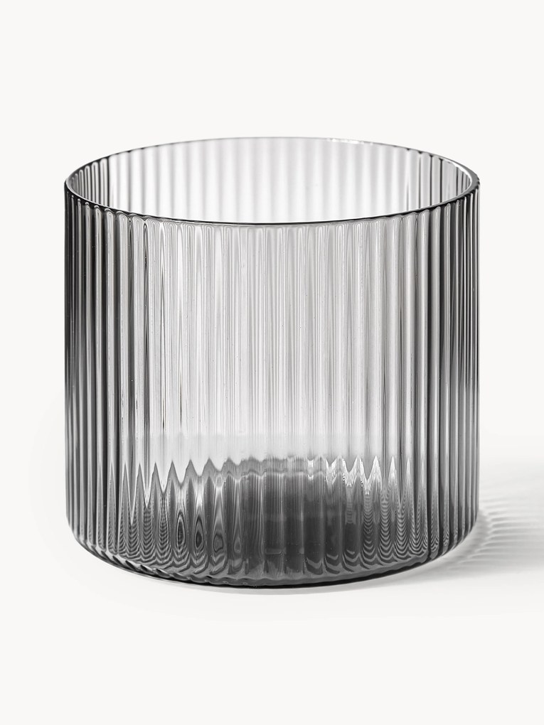 Ručne fúkané reliéfne poháre Ripple, 4 ks