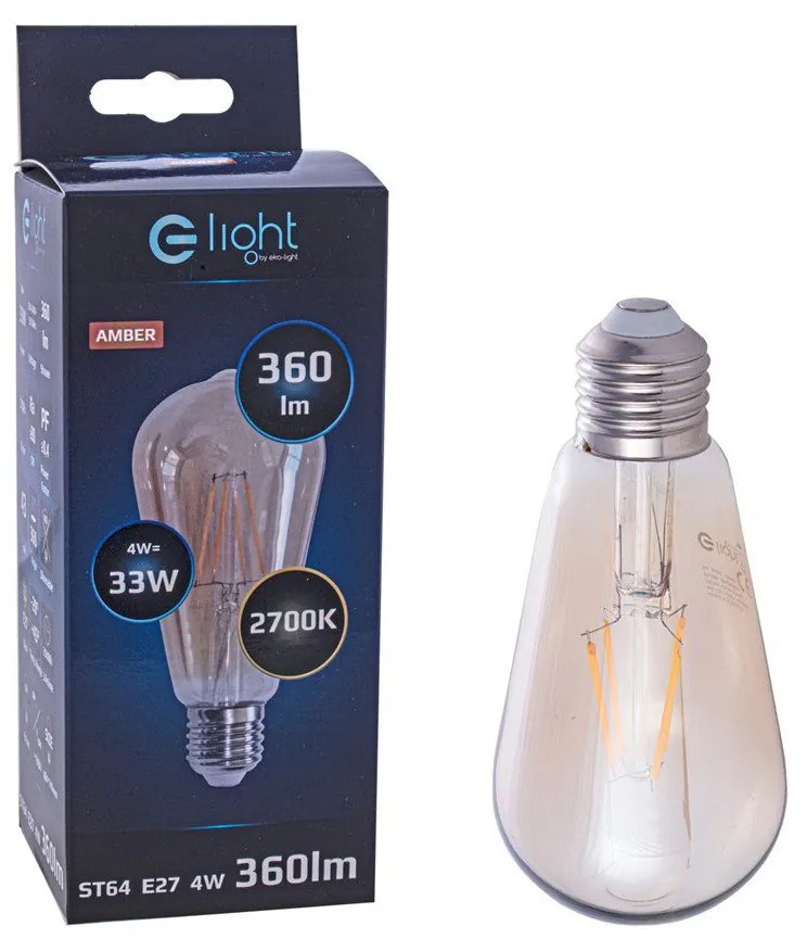 Dekoračná LED žiarovka E27 teplá 2700k 4w 400 lm