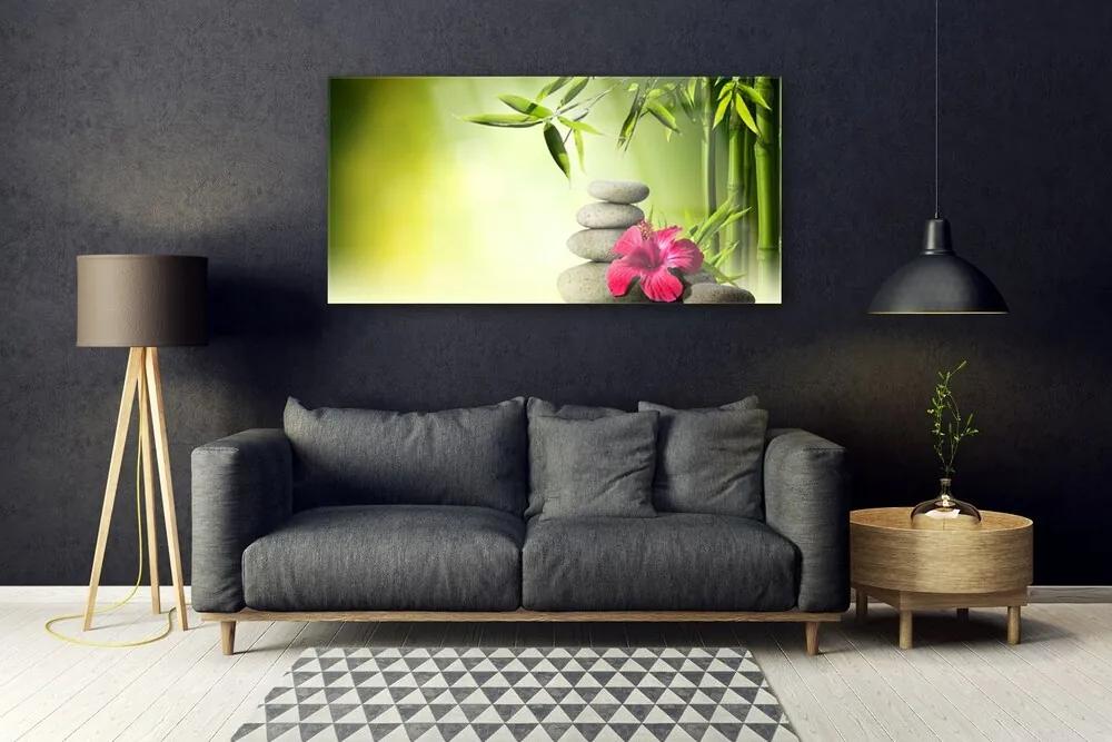 Obraz plexi Bambus kvet kamene zen 120x60 cm