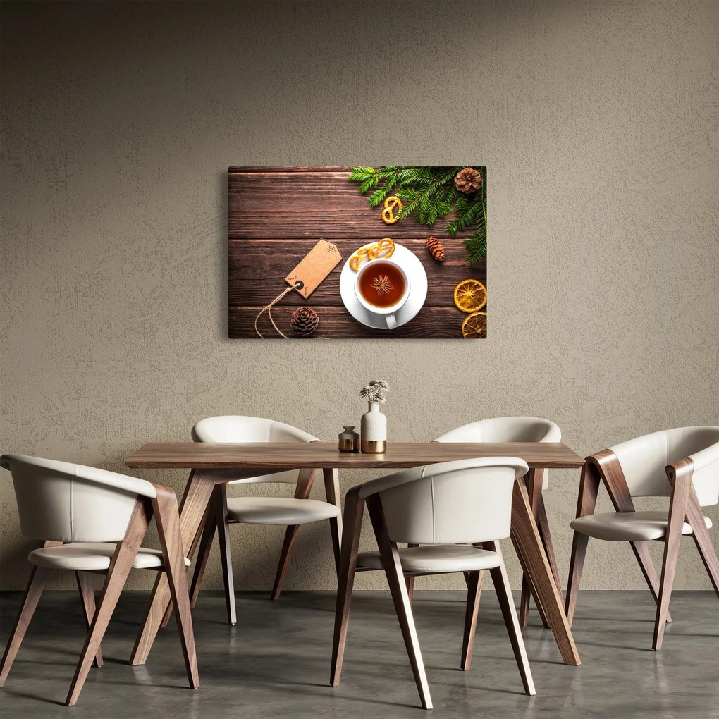 Obraz - hrnček s dekoráciami (90x60 cm)