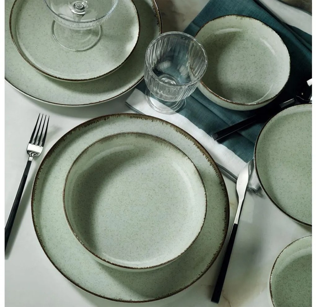 Jedálenská súprava 24 ks zelená/porcelán