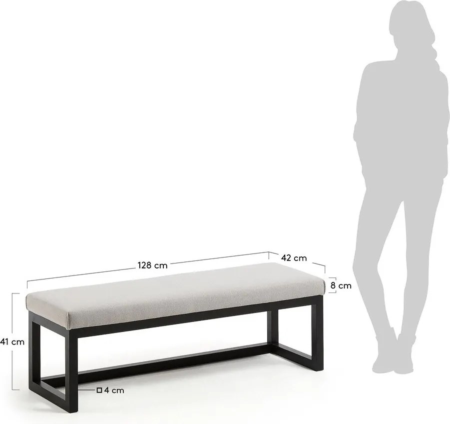 Čierna/sivobéžová lavica Loya – Kave Home