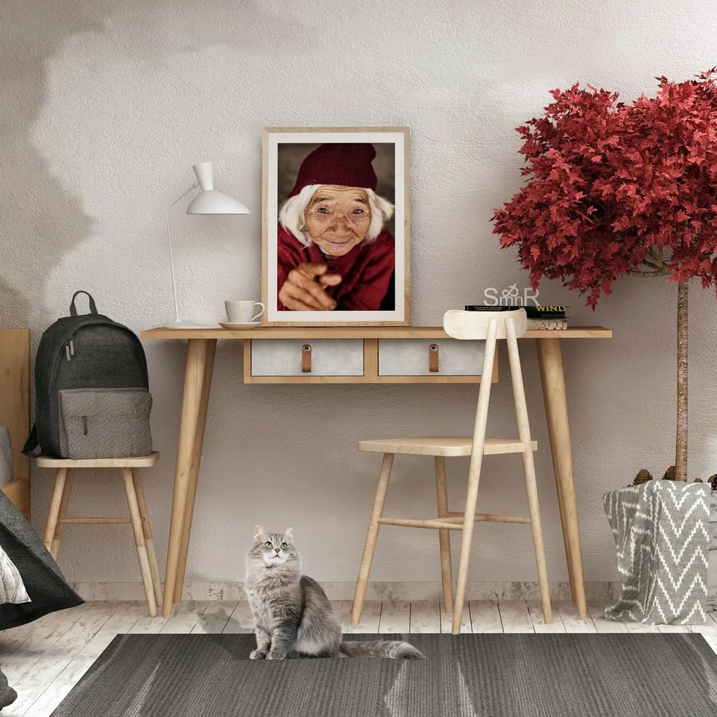 Písací stôl SOOMIN šedý/dub