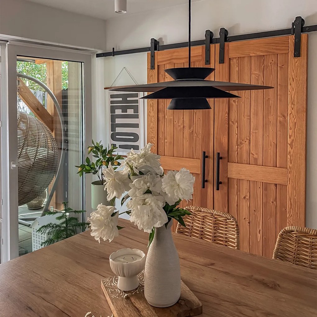 Dizajnové závesné svietidlo čierne vrátane LED 3-stupňové stmievateľné - Pauline