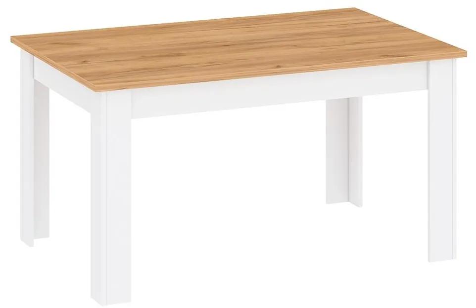 Tempo Kondela Jedálenský stôl, biela alba/dub craft zlatý, 135-184x86 cm, LANZETTE S