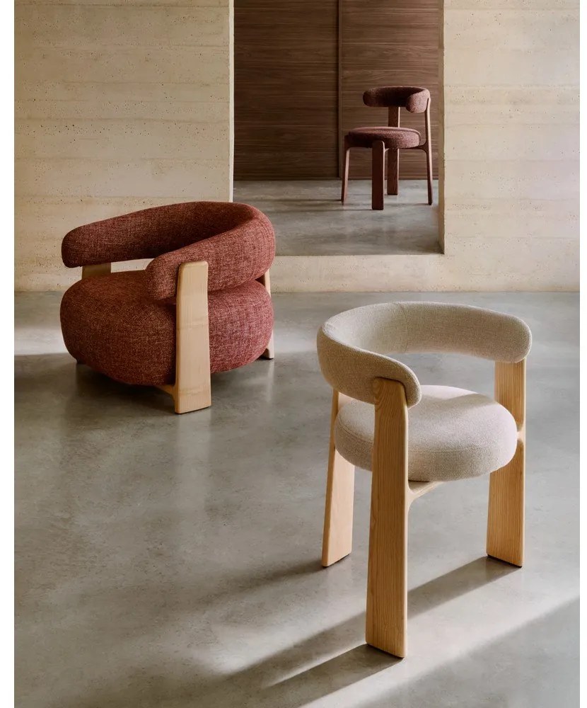 Ženilkové kreslo v terakotovej farbe Granite – Kave Home